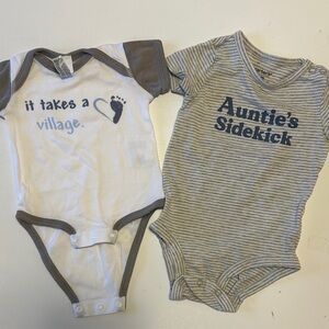 Carter's White and Gray Bodysuit Duo